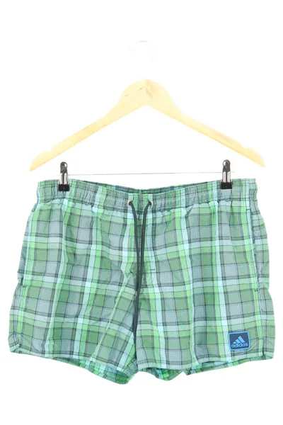 Adidas Herren Badeshorts Gr. 50/L Grün Kariert Sportlich Schwimmshorts