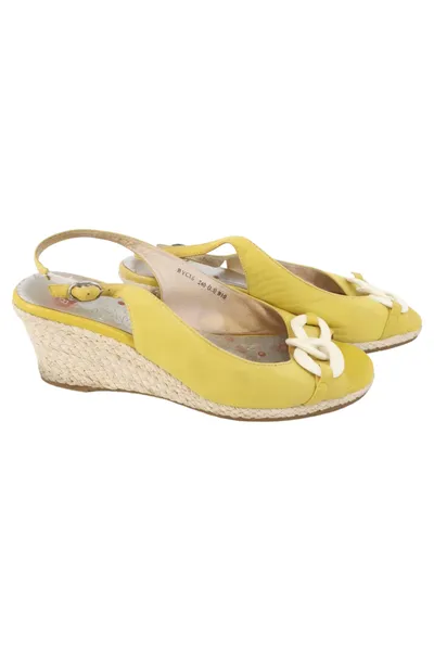 BELL Damen Sandalen Keilabsatz Espadrilles Gelb Gr. 38 Modisch Elegant