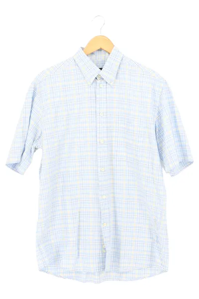 Bogner Damen Freizeithemd Kariert Kurzarm Blau Gr. 42/XL Baumwolle Casual