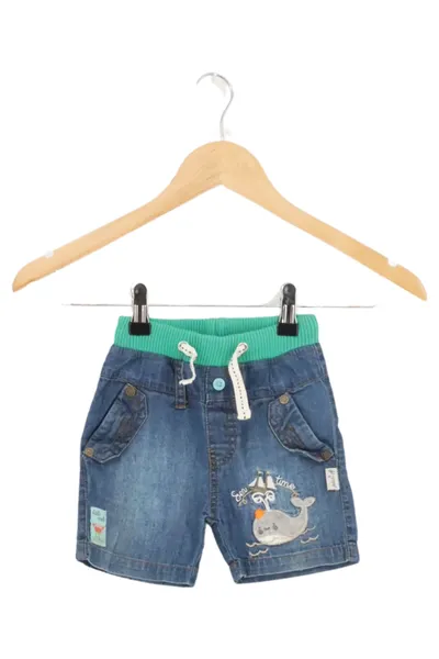 GELATI Kinder Jeans Shorts 74 Blau Casual Wal Stickerei
