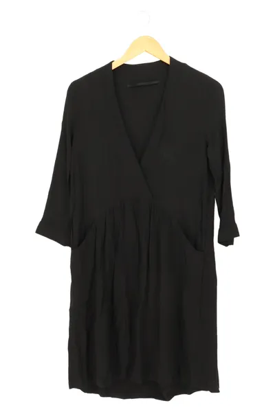 just female Damen Freizeitkleid A-Linie Schwarz Viskose Gr. 38/M
