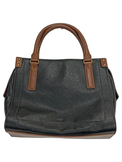 Fossil Damen Henkeltasche Leder Schwarz Braun Crossbody Handtasche