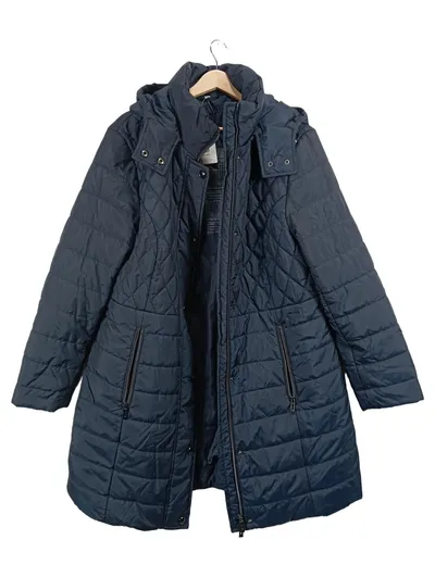 Adagio Damen Steppmantel Winterjacke Kapuze Blau Gr. 46 3XL