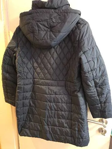 Adagio Damen Steppmantel Winterjacke Kapuze Blau Gr. 46 3XL