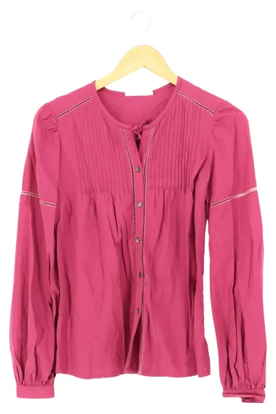 Filippa K Bluse Damen Gr. 36/S Rosa Casual Bohème Langarm Falten Knopfleiste