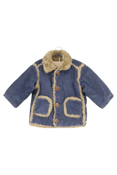MINI MEXX Felljacke Kinder Gr. 68 Blau Casual Vintage Preppy Herbst Winter