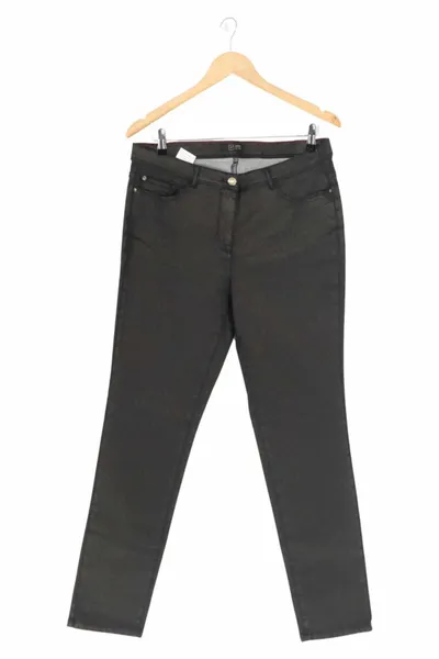 GERKE Damen Stoffhose Schwarz Elegant Business Strukturmuster Gr. 38