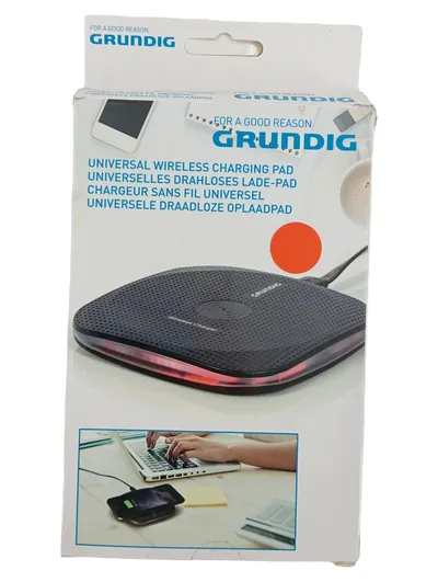 GRUNDIG Kabellose Handy Ladestation Schwarz Modern Wireless Lade-Pad 5W Qi