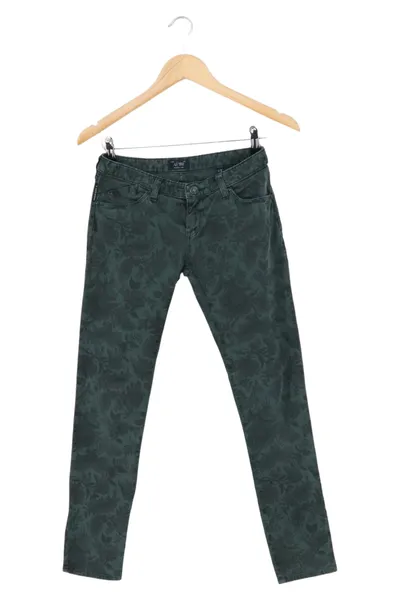ARMANI JEANS Damen Jeans Wide Fit W24/32/XXS Grün Florales Muster Casual