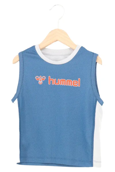 HUMMEL Kinder Sport Shirt T-Shirt Blau Gr. 104 Ärmellos Polyester