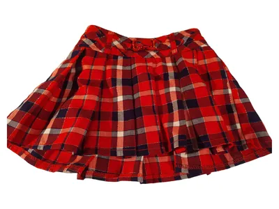 Dopopodo Girls Faltenrock Kariert Rot Gr. 116 Mädchen Schleife