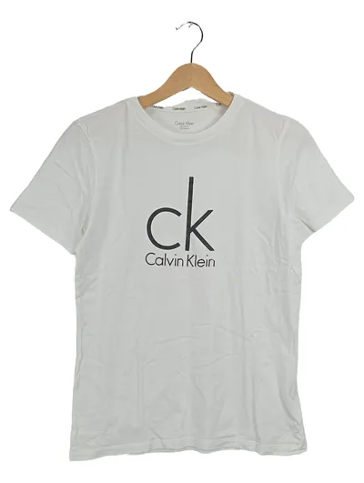 Calvin Klein Kinder T-Shirt Weiß Logo-Print Gr. 152/164 Baumwolle