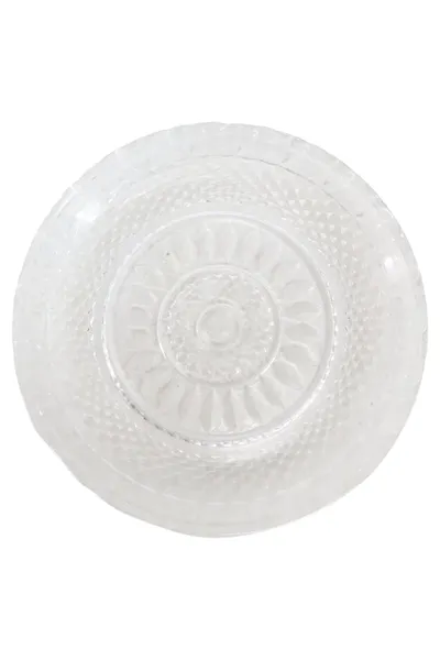 Servierteller Glas Kristalloptik Transparent Vintage Schliffmuster rund