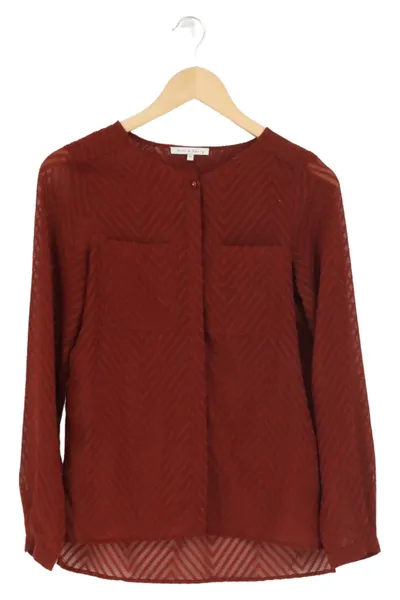 MINT&BERRY Bluse Damen 34/XS Orange Grafisch Elegant Klassisch Langarm