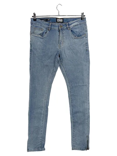Urban Classics Herren Jeans Slim Fit Blau W32/48/M Reißverschluss Beinende