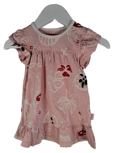 Sanetta Sommerkleid Gr. 68 Rosa Blumenmuster Rüschen Baumwolle Freizeit