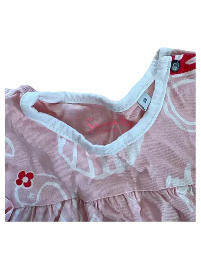 Sanetta Sommerkleid Gr. 68 Rosa Blumenmuster Rüschen Baumwolle Freizeit