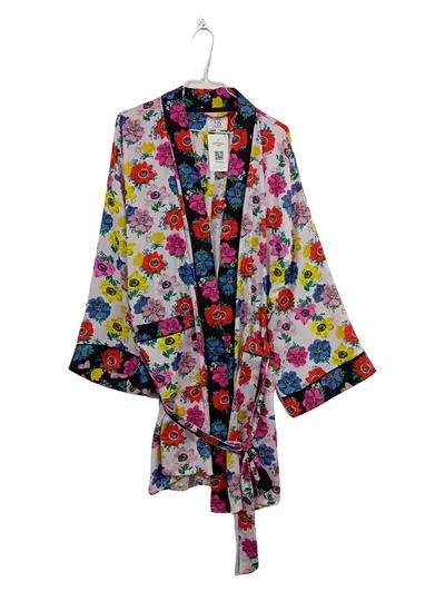 Ted Baker Damen Morgenmantel Kimono Blumenmuster Gr. XL Mehrfarbig