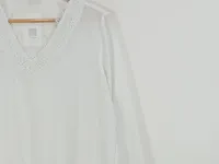Fair Lady Damen Bluse Gr. 36 Weiß Langarm Spitze V-Ausschnitt 3