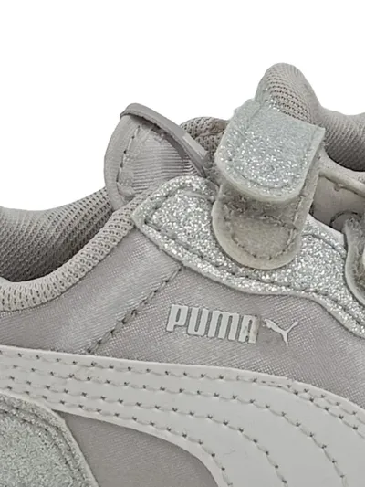 PUMA Mädchen Sneaker Low Gr. 22 Silber Glitzer Klettverschluss