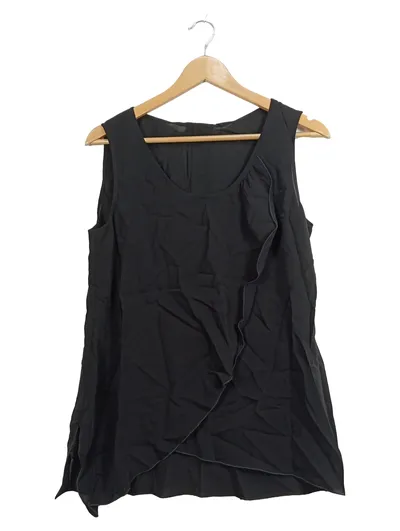 Evelin Brandt Berlin Damen Top Bluse Gr. 40 Schwarz Viskose Elegant