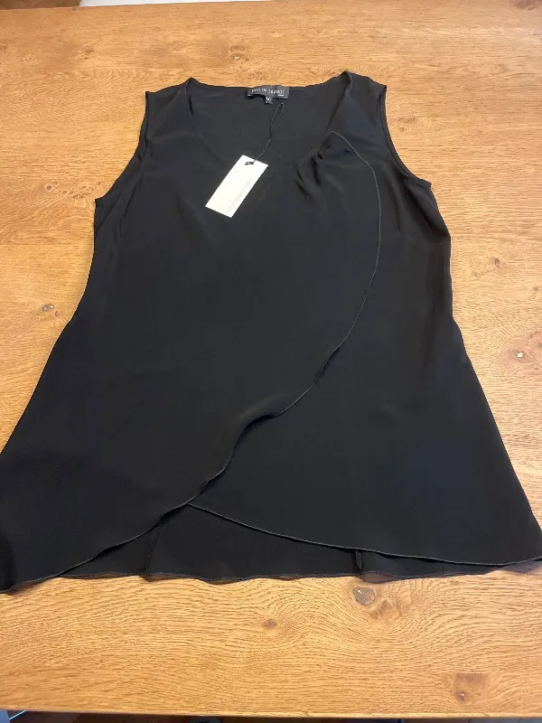 Evelin Brandt Berlin Damen Top Bluse Gr. 40 Schwarz Viskose Elegant 2