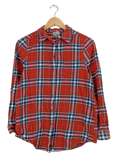ASOS Damen Flanellhemd Kariert Rot Blau Gr. 32/XXS Baumwolle
