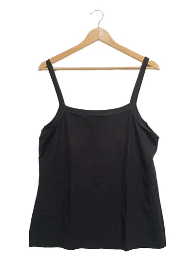 LONGHIN Damen Unterhemd Trägertop Schwarz Viskose 3XL Made in Italy