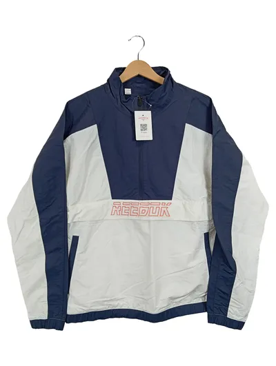 Reebok Trainingsjacke Damen Gr. 38/M Blau Weiß Sportlich