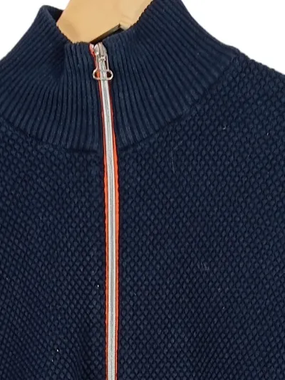 Kronstadt Herren Strickjacke Gr. S Blau Baumwolle Reißverschluss