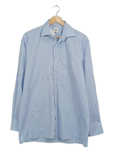 OLYMP Luxor Herren Business Hemd Langarm Blau Gr. 40 Baumwolle