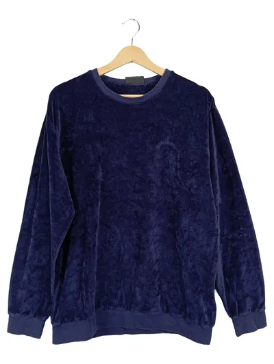 Catamaran Herren Pullover Gr. 42 Blau Samt Casual Langarm