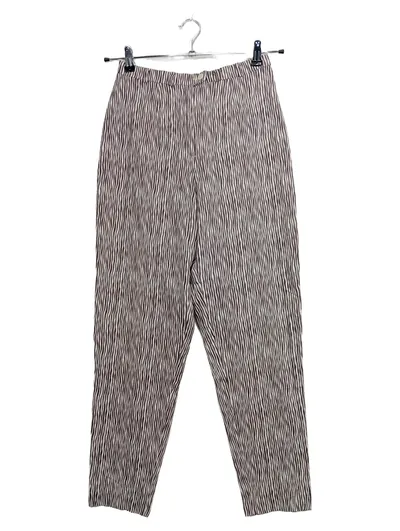 Klaus Thierschmidt Stoffhose Damen Gr. 36 Braun Gestreift Elegant