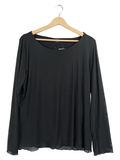 s.Oliver Black Label Damen Langarmshirt Mesh Schwarz Gr. 46/3XL Elegant