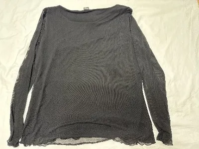 s.Oliver Black Label Damen Langarmshirt Mesh Schwarz Gr. 46/3XL Elegant