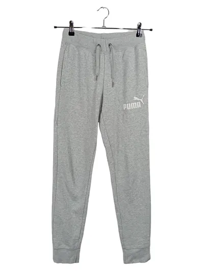 PUMA Jogginghose Damen Sport Hose Baumwolle Grau Meliert Gr. 34 XS
