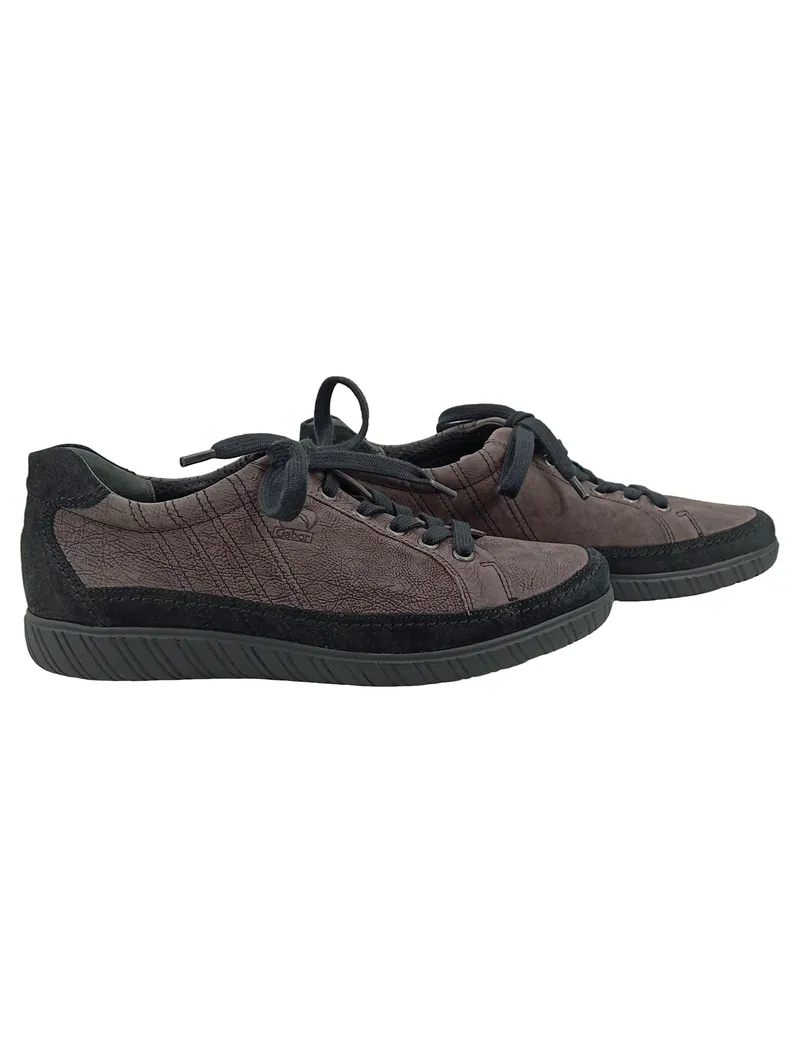 Gabor Comfort Damen Schnürschuhe Leder Braun Gr. 38.5 Freizeit Schuhe 1
