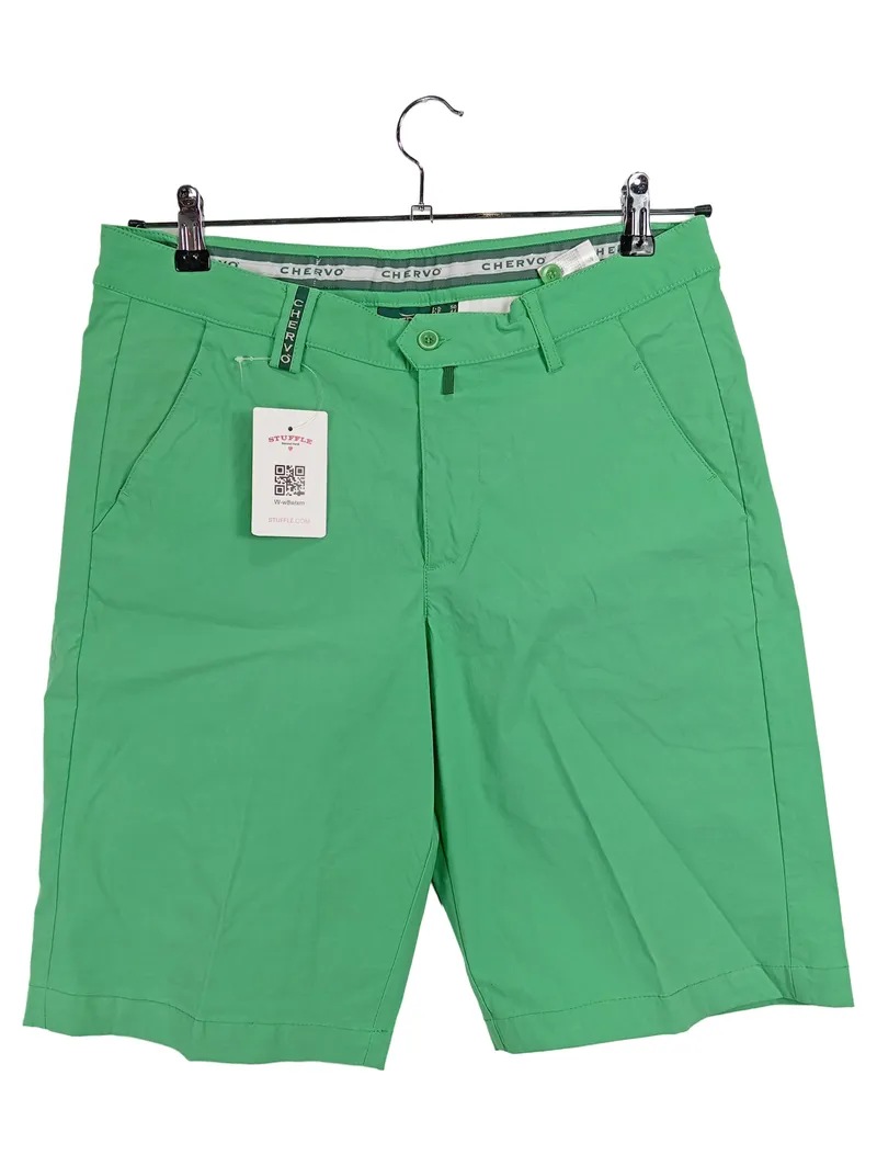 Chervò Herren Shorts Bermuda Golf Hose Größe 50 W33 Grün Stretch Baumwolle 1