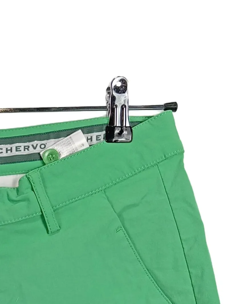 Chervò Herren Shorts Bermuda Golf Hose Größe 50 W33 Grün Stretch Baumwolle 4