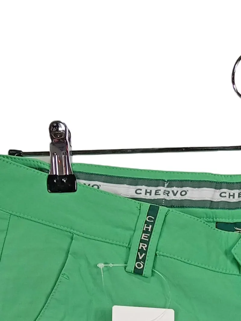 Chervò Herren Shorts Bermuda Golf Hose Größe 50 W33 Grün Stretch Baumwolle 5