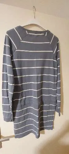 Marc O'Polo Mädchen Sweatkleid Gr. 164 Grau Gestreift Langarm 2