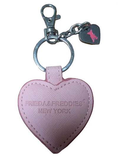 FRIEDA & FREDDIES Damen Schlüsselanhänger Herz Pink Logo Charm 12 cm