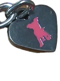 FRIEDA & FREDDIES Damen Schlüsselanhänger Herz Pink Logo Charm 12 cm 3