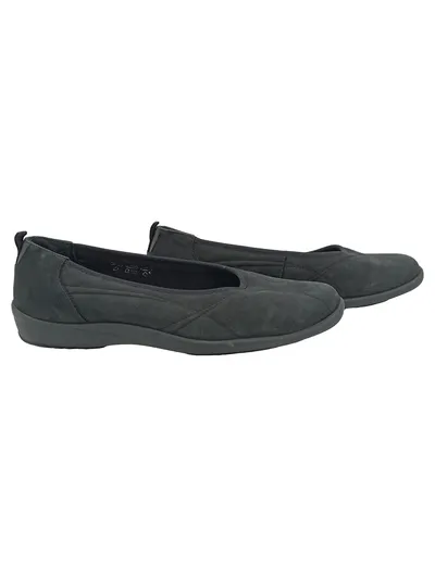 Hush Puppies Damen Ballerinas Komfortabel Slipper Nubuk Schwarz Gr. 38.5