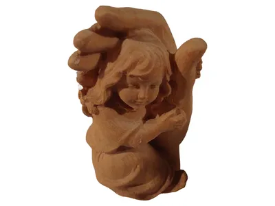 DOLFI Engel Kind in Hand Holzfigur Dekofigur Beige 6cm Traditionell