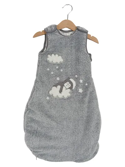 JACKY Baby Schlafsack Grau Gr. 68 mit Bär-Motiv und Sternen