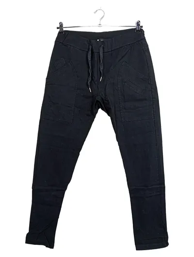 Xuna Damen Cargohose Schwarz Gr. 38 Made in Italy Urban Style
