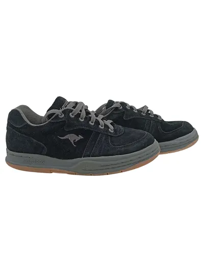KangaROOS Sneaker Low Damen Leder Schnürung Schwarz Gr. 39