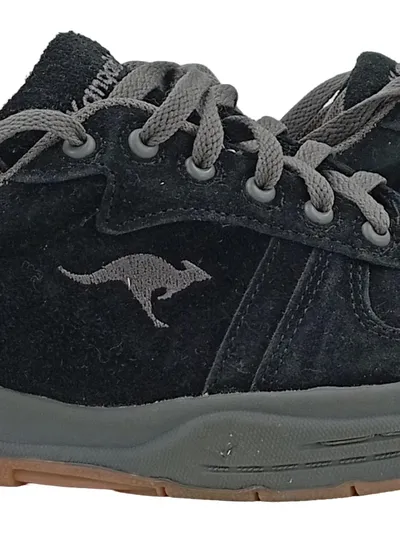 KangaROOS Sneaker Low Damen Leder Schnürung Schwarz Gr. 39