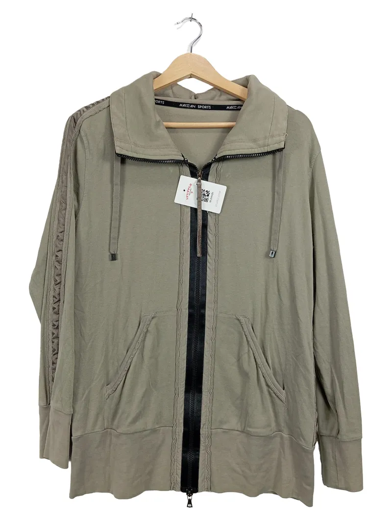 Marc Cain Sports Damen Sweatjacke Gr. 42 XL Oliv Kapuze Reißverschluss 1